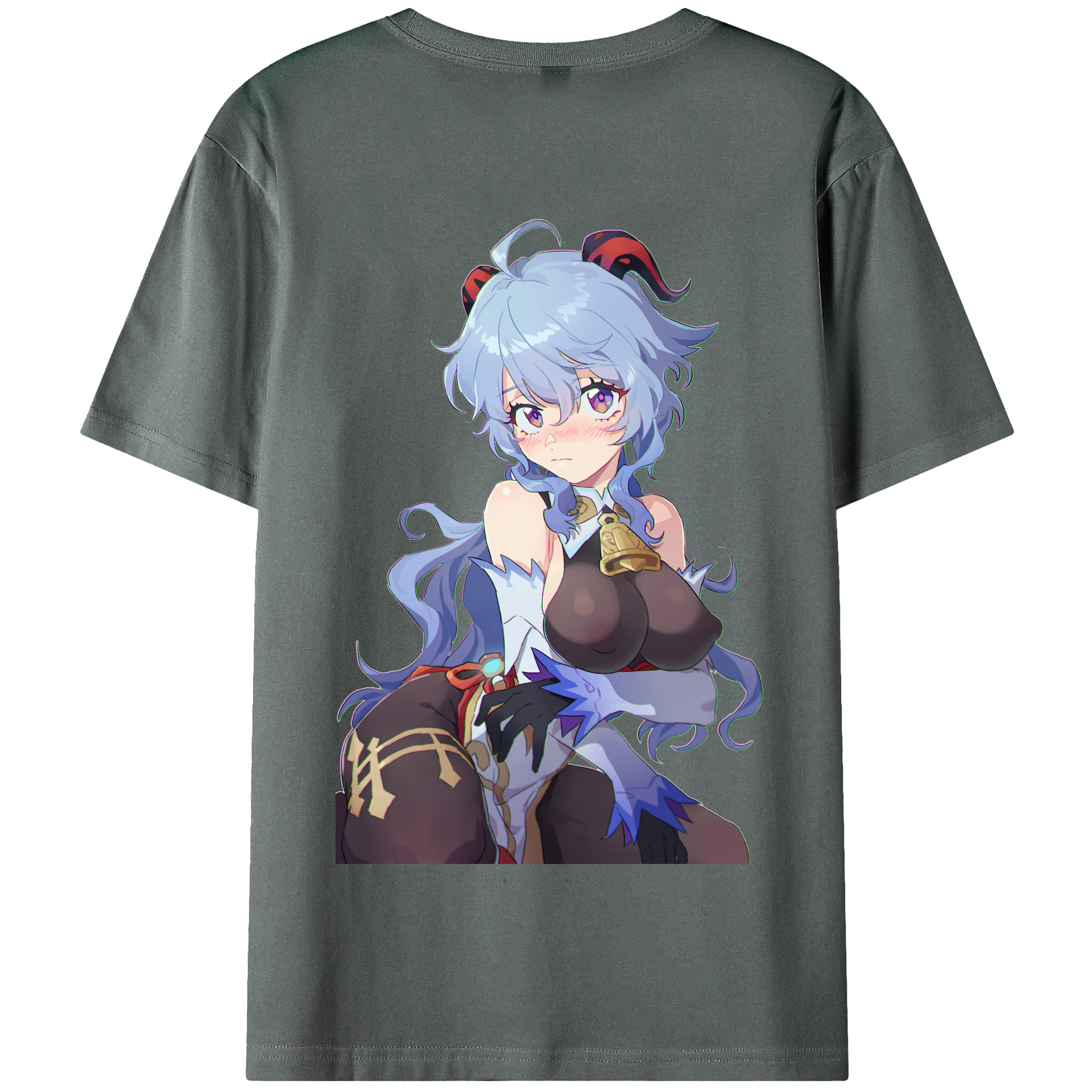 げんし神 甘雨 かんう genshin Ganyu 綿100％半袖Tシャツ（背面プリント）